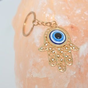 **EVILEYE**HAND**KEYCHAIN**GOLD TONE**